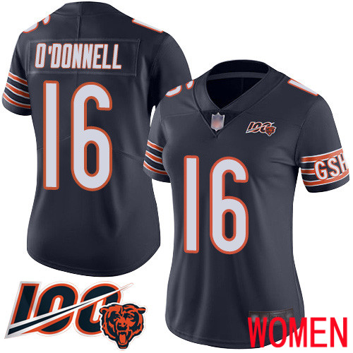 Chicago Bears Limited Navy Blue Women Pat O Donnell Home Jersey NFL Football 16 100th Season